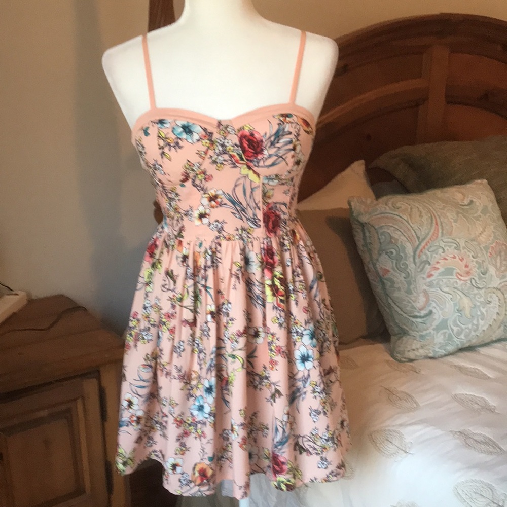 Band of Gypsies Floral Mini Dress in Pink